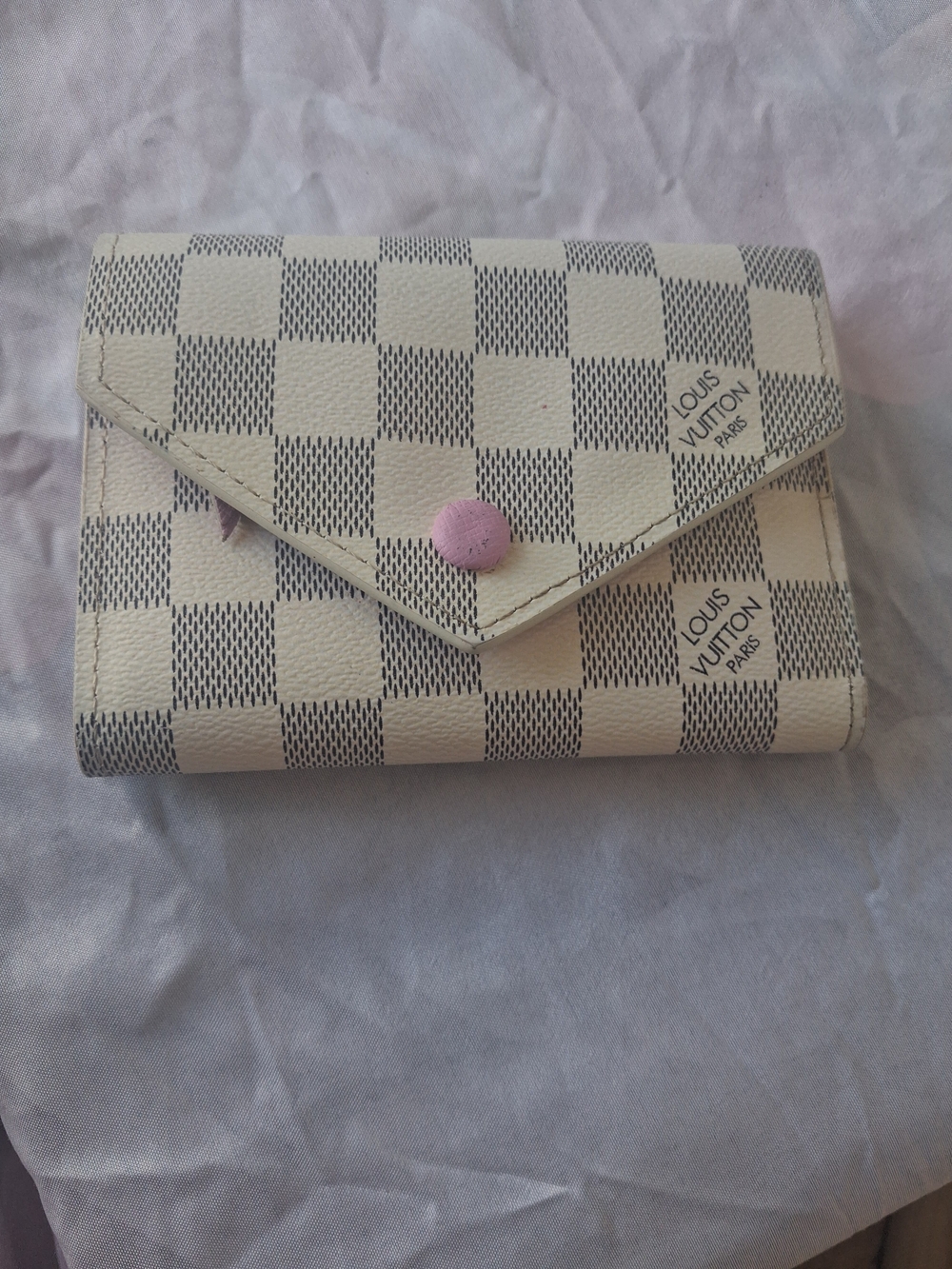 Louis Vuitton Victorine Wallet Damier Azur White & Pink